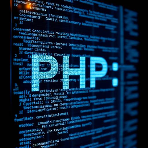 Código PHP sobre un fondo de servidor web.