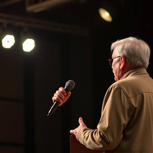 Imagen de una persona improvisando un discurso en un evento.
