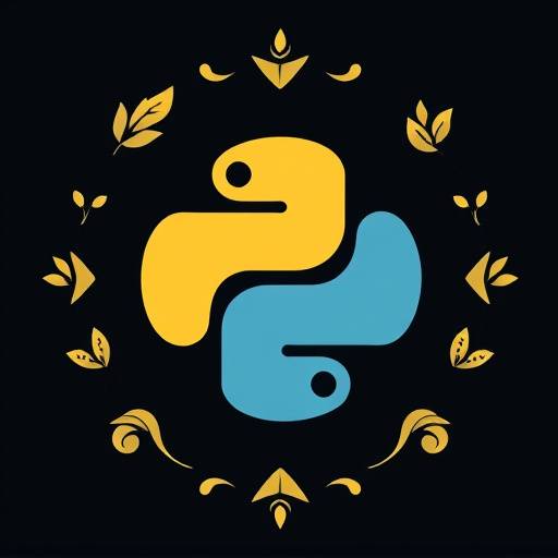 Logo de Python rodeado de líneas de código.
